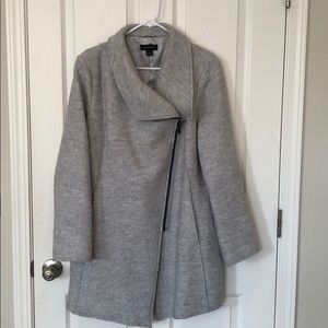 Halogen asymmetrical wool coat sz L